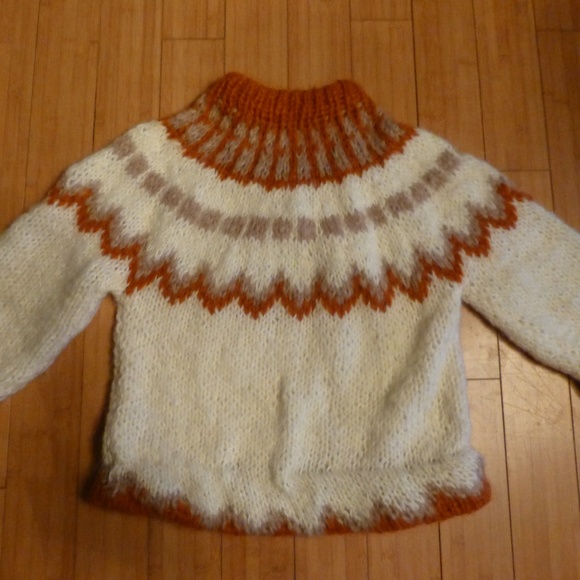 MOHAIR WOOL HANDKNIT SWEATER COPPER TAN WH… - Picture 3 of 3